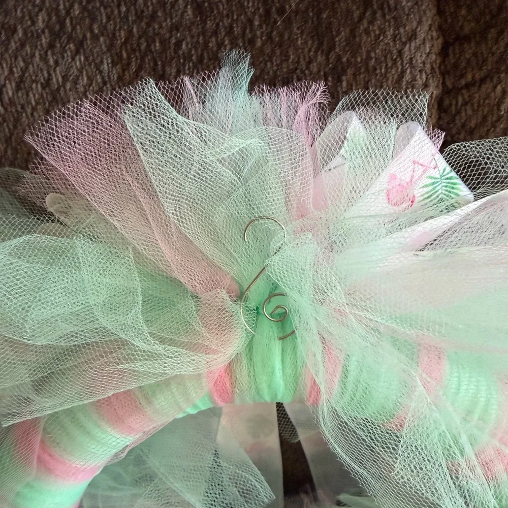 Flamingo Tulle Wreath with Bow